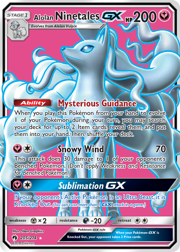 Lost Thunder Alolan Ninetales GX #205/214